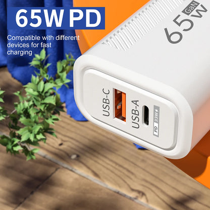 65W USB-C Charger GaN Fast Charging PD Type C Cable Mobile Phone Adapter For iPhone 16 Xiaomi Samsung Xiaomi QC 3.0 Wall Charger