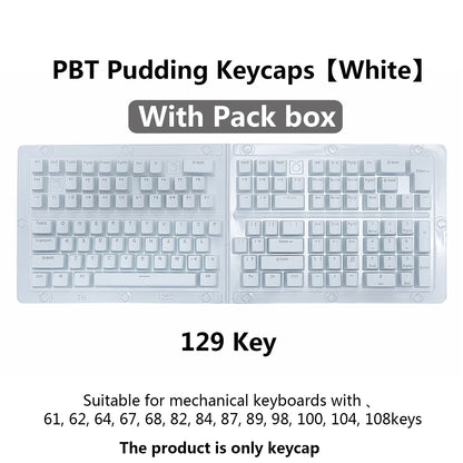 PBT Pudding Keycaps 129 keys Keycap OEM Profile Key cap For Mechanical Keyboard kit Mx Switch RGB backlit 87 104 Gamer Keyboards