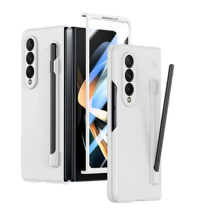 With Pen Slot Skin Feel Phone Case for Samsung Z Fold 8 Ultra 7 6 5 4 3 Hard PC Shockproof Protection Cover for Galaxy Fold8Wide
