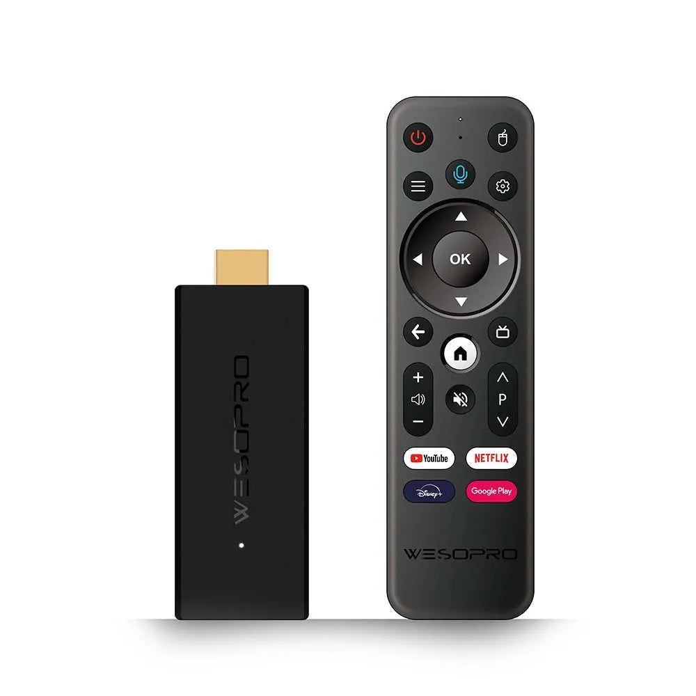 WESOPRO TV Stick G2 Android 12 Smart TV Dongle 2GB RAM 16GB ROM 2.4GHz 5.0GHz Wifi6 BT5.0 H.265 4K 30pfs Media Player