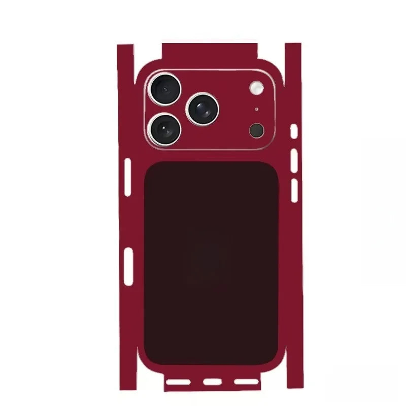 For Apple iPhone 17 16 15 14 IPhone13 Pro Max Full Body Wrap Decal Skin 3D Plain Color Rear Protective Sticker Film