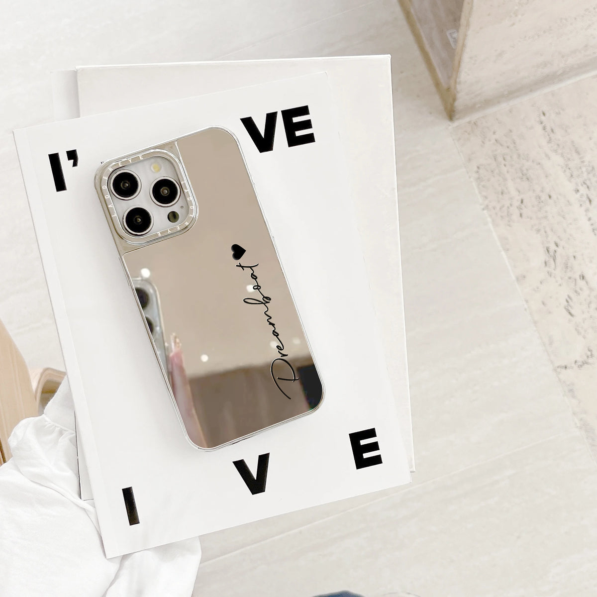 Personalized Customized Name Case For iPhone 18 17 16 15 14 13 12 11 Pro Max Plus Plating Makeup Mirror Pattern Cover 16 Pro