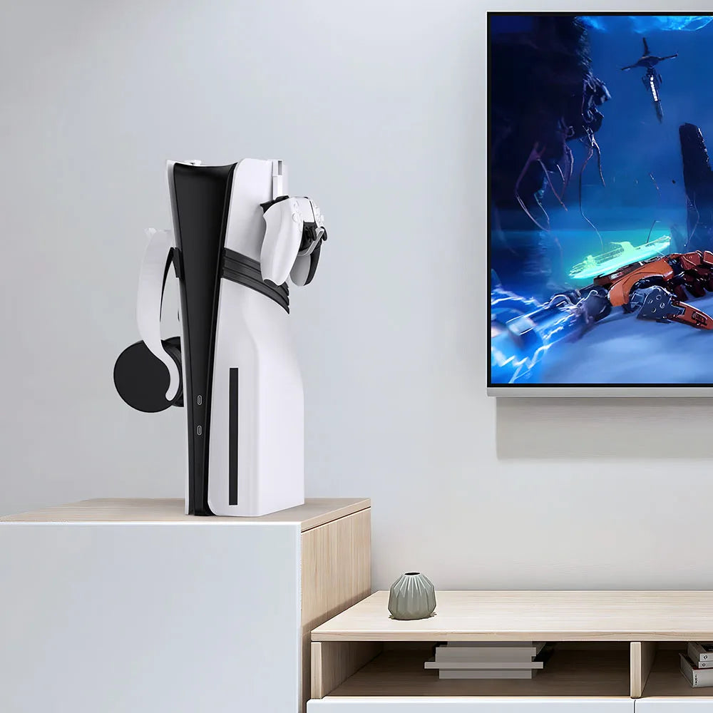 2 Pack Game Controller Holder for PS5/PS5 Slim/PS5 Pro Headset Display Hook PS VR2 Gamepad Rack for Playstation 5 Hanger Stand