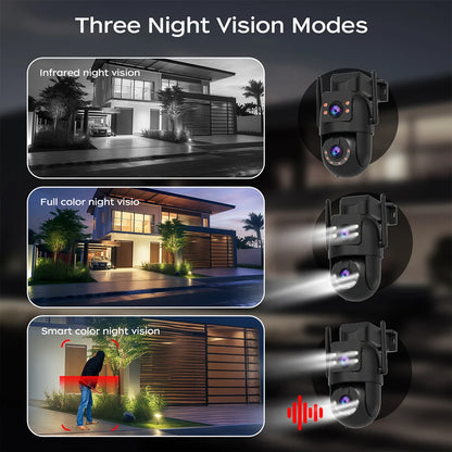 Jooah 4K 8MP Outdoor Surveillance Camera with Dual Lens 5G Wifi IP HD Full Color Night Vision CCTV Home Security Cameras