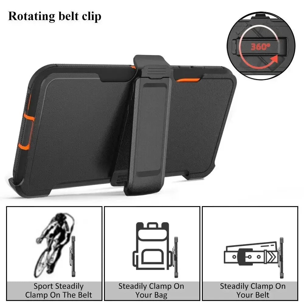 3-in-1 Military Armor Shockproof Phone Case For Samsung S25 S24 S23 S22 S21 S20 Ultra Plus Note20 Otter Case Box Belt Clip Cover