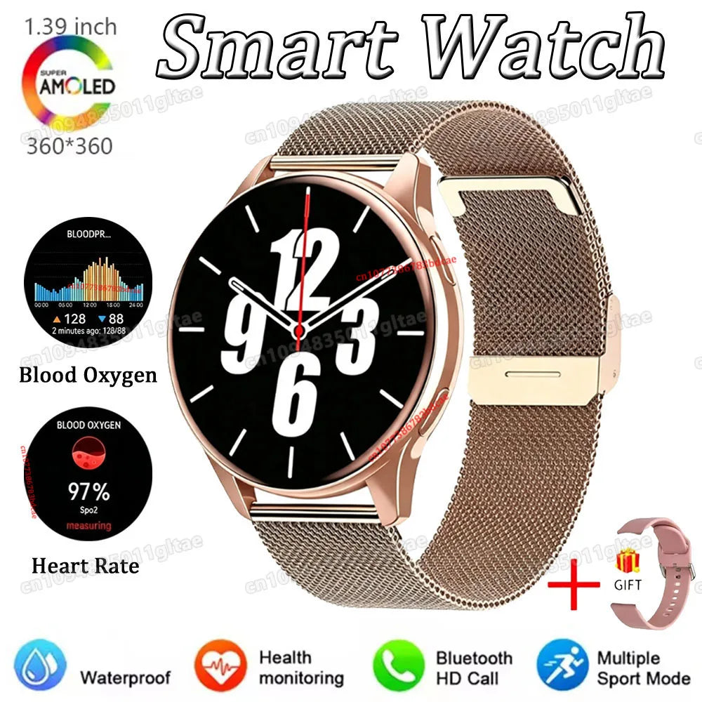 2026 New Women SmartWatch Bluetooth Call Lady Watch Sport Waterproof Heart Rate Sleep Smart Watch For Women Present Gift PKHT30