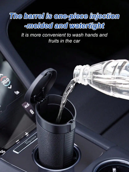 Portable Car Trash Can – Dual-Lid Design, Press & Button Open Modes, Leak-Proof, Removable Inner Liner, For Wet & Dry Waste