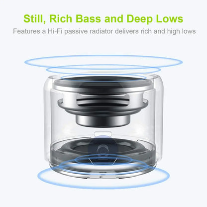 Mini Bluetooth A106 Pro Speaker with Custom Bass Radiator, IPX7 Waterproof, Super Portable Speakers, Travel Case Packed