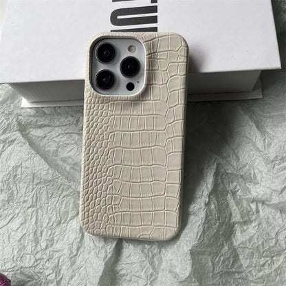 New Suitable for iPhone 16pro Phone Case 15promax Crocodile Pattern 14pro 13 Half Pack 12 11 XR Anti Drop Hard Protective Cover