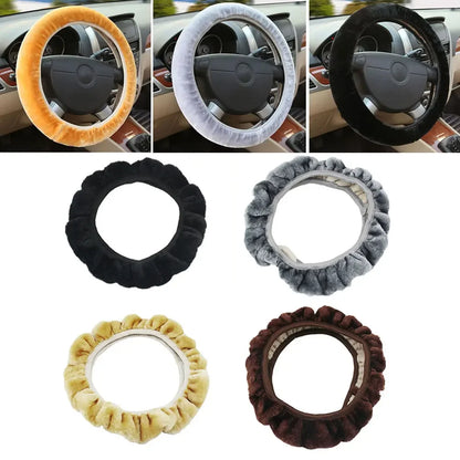Universal Car Auto Steering Wheel Cover Warm Soft Fuzzy Plush Winter