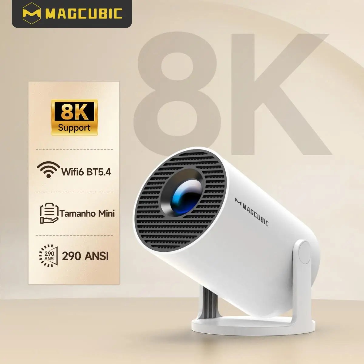 Magcubic HY300 Pro 8K HD Projector Android14 Dual Wifi6 290ANSI Allwinner H726 BT5.4 1280*720 Home Cinema Outdoor Projetor HY300