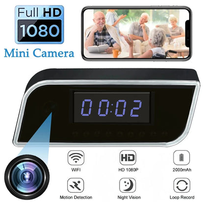 Mini Wireless WiFi Camera Ultra HD Digital Clock Cameras With Night Vision Motion Detection Remote Viewing Recorders for Home