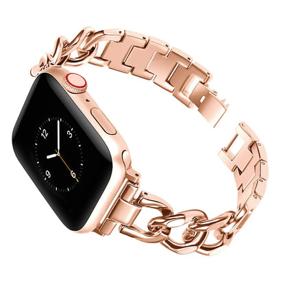 Luxury Metal Chain Strap for Apple Watch Band 45mm 44 49 38 40 41 42mm Stainless Steel Women Bracelet for iWatch 9 8 7 SE 6 5 4