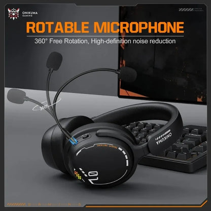 ONIKUMA GT886 Gaming Headset Tri Mode Bluetooth 2.4G Wireless Wired Low Latency Detachable Mic 60H Playtime For PC PS5 Switch
