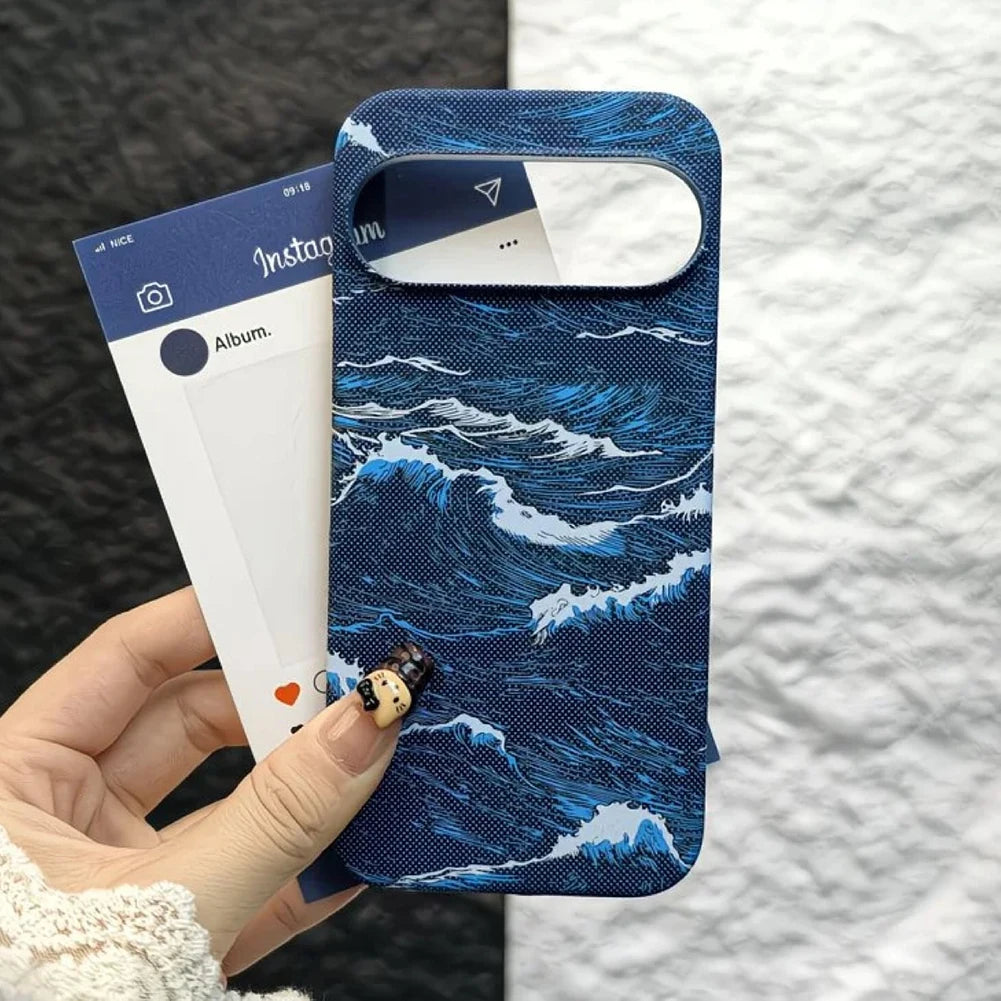 Frameless Kevlar Ocean Wave Texture Magnetic Case For Google Pixel 11 10 9 8 7 Pro XL 10 A For Magsafe Charge Plastic Hard Cover