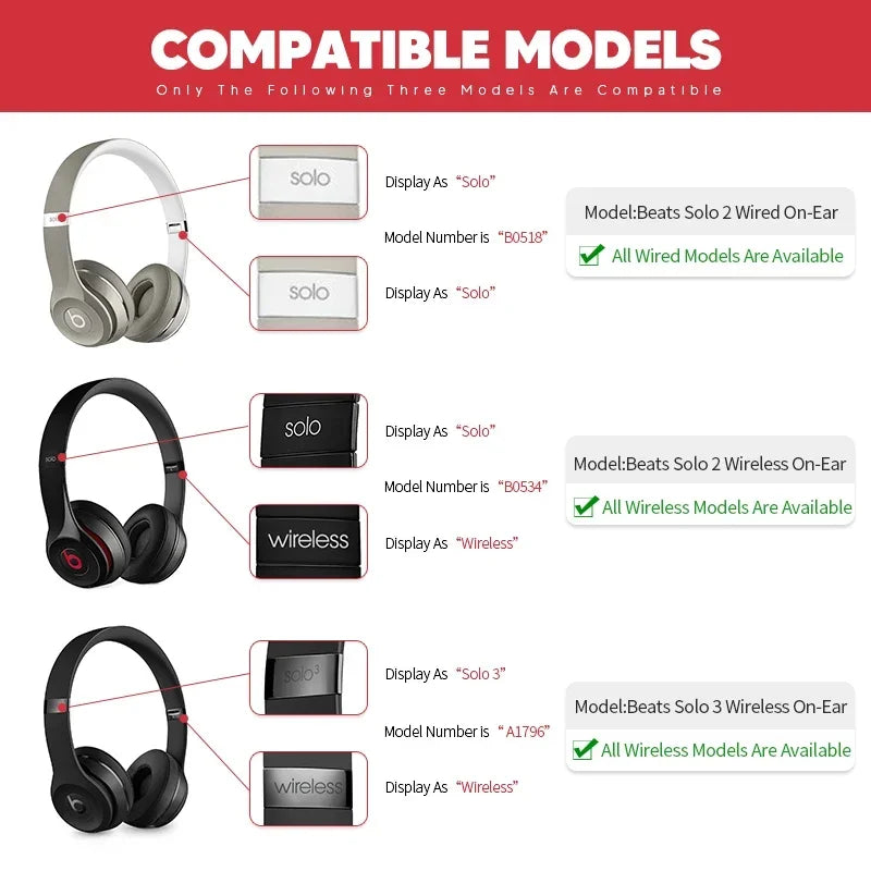 Replacement Ear Pads For Beats Solo 3 Wireless Solo 2 Wired On Ear Headphone Accessories Headset Ear Cushion