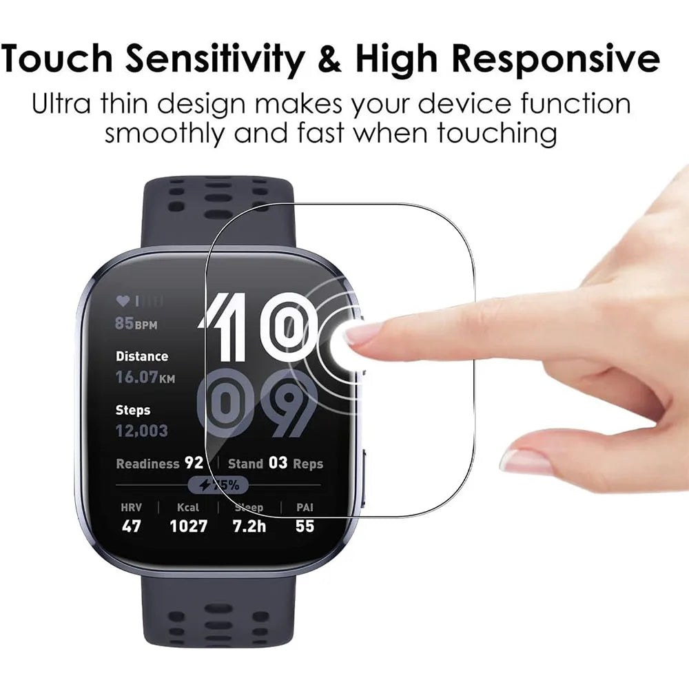 3PCS Clear HD Film Screen Protector For Huami Amazfit Bip 5 Bip6 SmartWatch Protective Films Cover TPU Coverage Accessories