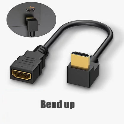 4K Elbow HDMI-compatible Extension Cable 90 Degree Down Angle Male to Female For HDMI 2.1 Cable 3D 60Hz Video HDR for TV Monitor