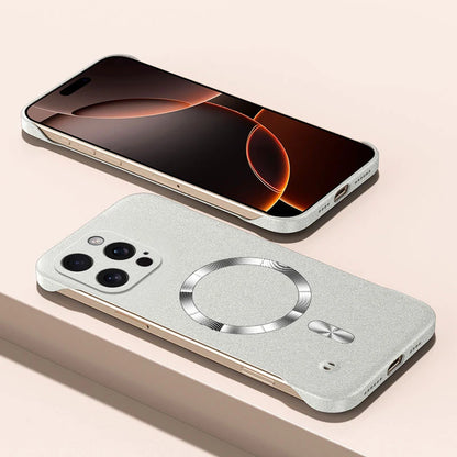 Magnet Frameless Sand Rock Matte Case For Magsafe iPhone 17 Air 16 16E 15 14 13 12 11 Pro X XR XS Max Plus Mini Ultra Thin Cover