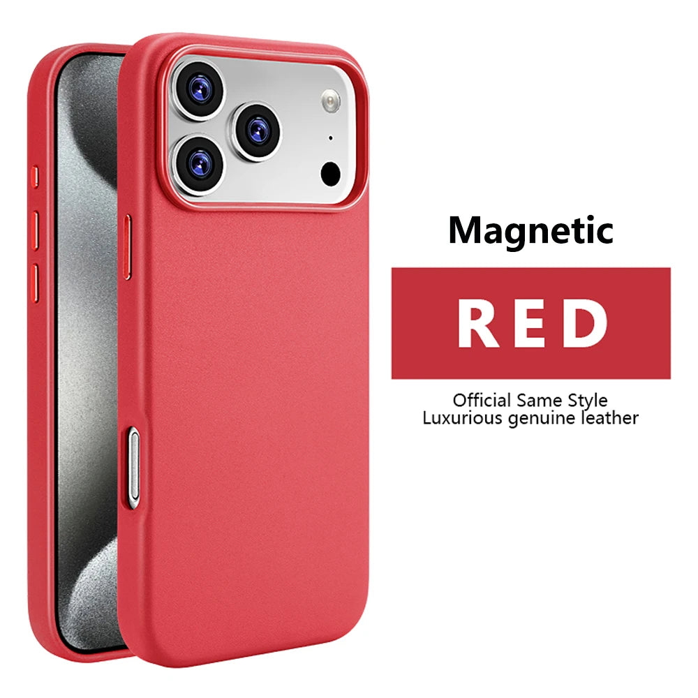 Magnetic PU Leather Phone Case For iPhone 18 17 Pro Max 16 15 14 Plus 13 Air For Magsafe Wireless Charging Shockproof Cover