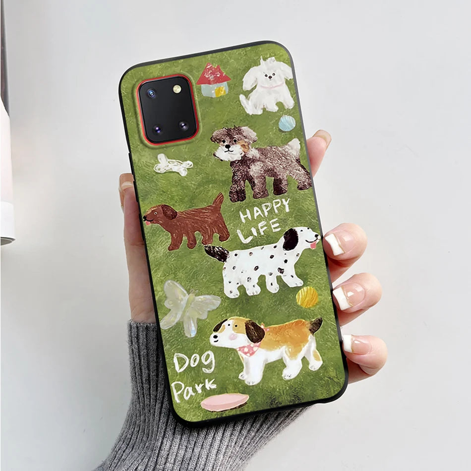 For Samsung Galaxy Note10 Lite Case SM-N770F 6.7'' Cute Bear Cartoon Cat Cover Soft TPU Phone Case For Samsung Note 10 Lite Bags
