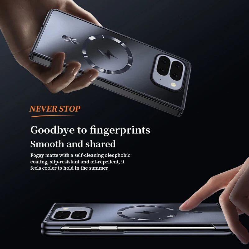 Hard Plastic Case For Magsafe Magnetic Wireless Charge Back Matte Cover For Google Pixel 9 10 Pro Fold