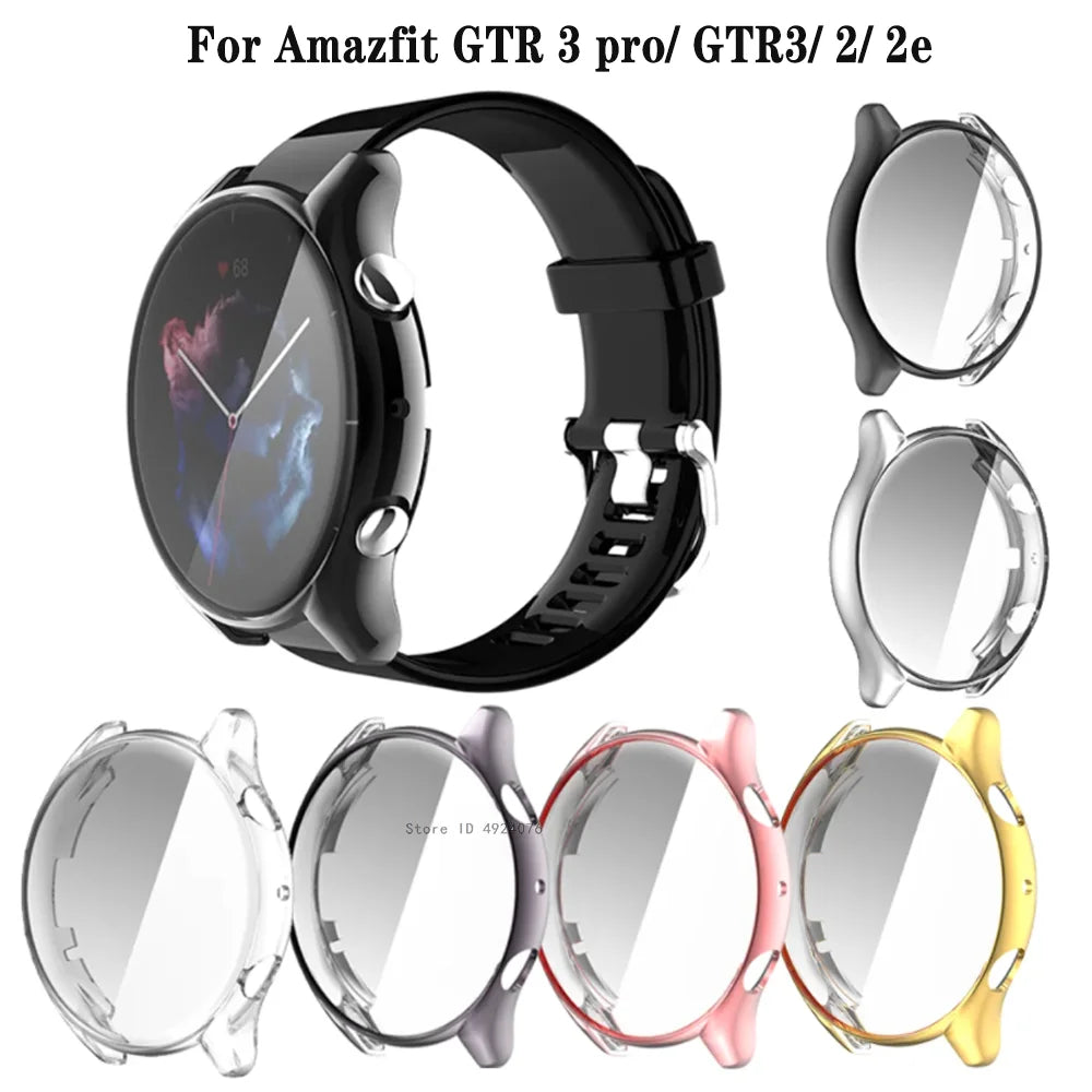 Full Screen Protector For Amazfit GTR 3 Pro Case Smartwatch Silicone Protective Cover For Amazfit GTR3/2/2e Case Bumper Shell