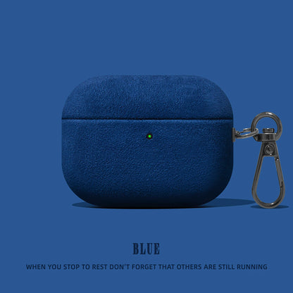 Matte Corduroy Fabric Hook Earphone Case For Apple Airpods 1 2 3 4 Pro 3 2 Wireless Bluetooth Earphone Anti Scratch Cover  ﻿