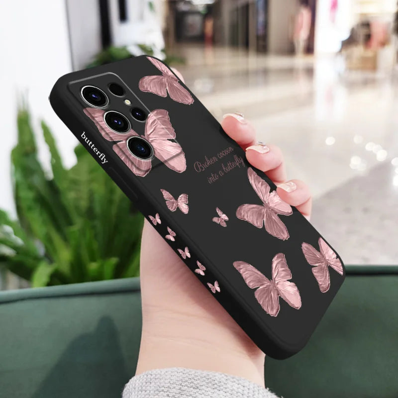 Little Butterfly Phone Case For Samsung Galaxy S24 S23 S22 S21 S20 S10 S10E S9 Ultra Plus FE Note 20 Ultra 10 9 Plus Cover