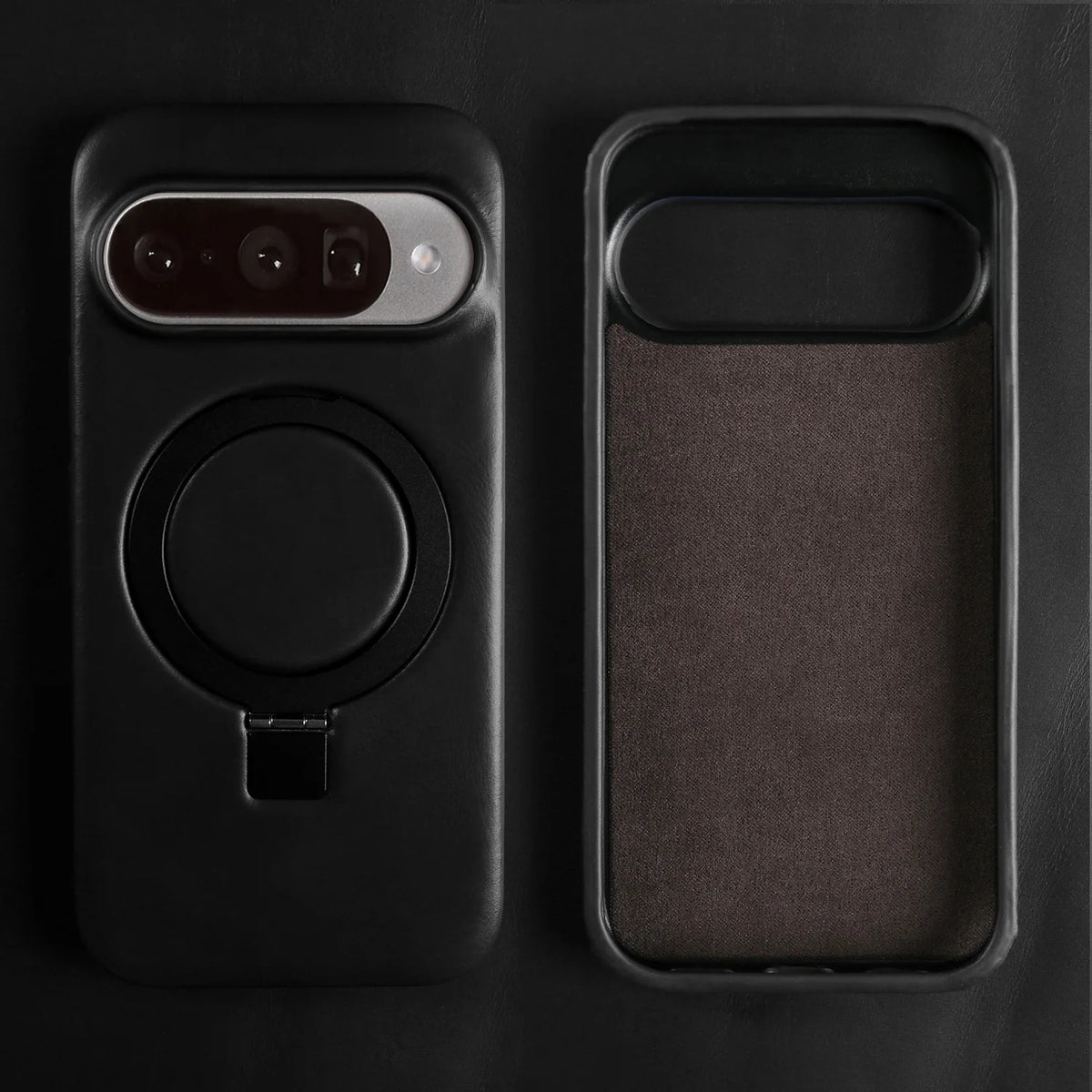Luxury Magnetic Bracket Holder Genuine Leather Case For Google Pixel 10 Pro XL Pixel10 8A 9Pro 7A 6A 5A Full Wrapped Back Cover