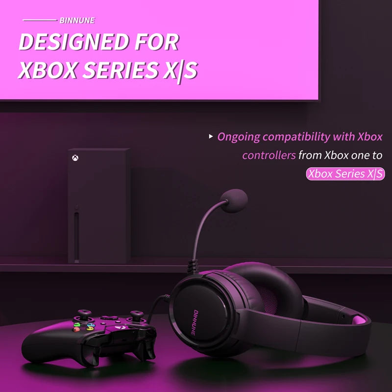 BINNUNE BG02 Wired Gaming Headphones with Mic for PS 4|5 Xbox1 Gaming Headset with Mic for PS4 PS5 Xbox Series X|S Xbox 1 PC NS
