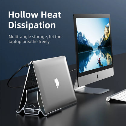 CABLETIME Vertical Laptop Stand Automatically Shrink Space-Saving Multifunctional Tablet Stand for MacBook Surface iPad Phone