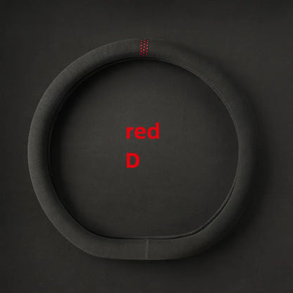 Suede Cover for All Seasons Auto Steering Wheel Cover Ultra-thin Non-slip D-shaped Round Breathable Car Steering Wheel Protector
