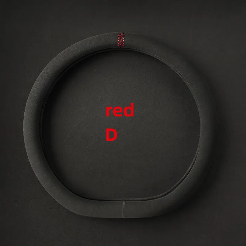 Suede Cover for All Seasons Auto Steering Wheel Cover Ultra-thin Non-slip D-shaped Round Breathable Car Steering Wheel Protector