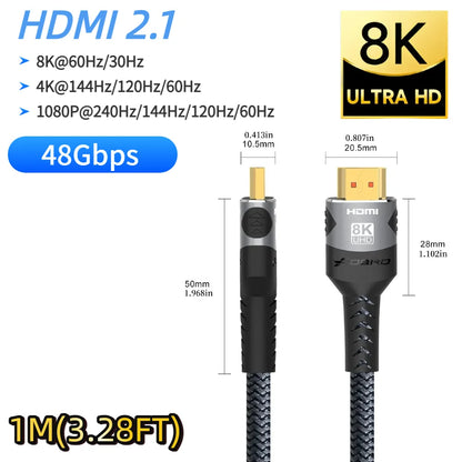 High Refresh Rate 8K@120Hz HDMI 2.2 Cable 96Gbps Supports 4K@240Hz 2K@360Hz HDR eARC for PS5 Xbox Switch TV Laptop