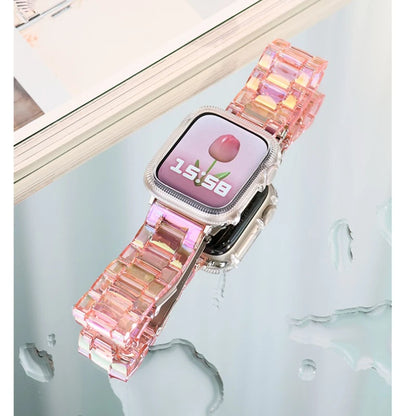New Laser Transparent Strap for Apple Watch Band 44mm 40 41 45 38 49 46 42mm Correa Bracelet iWatch Series 12 11 10 9 8 7 6 5 4