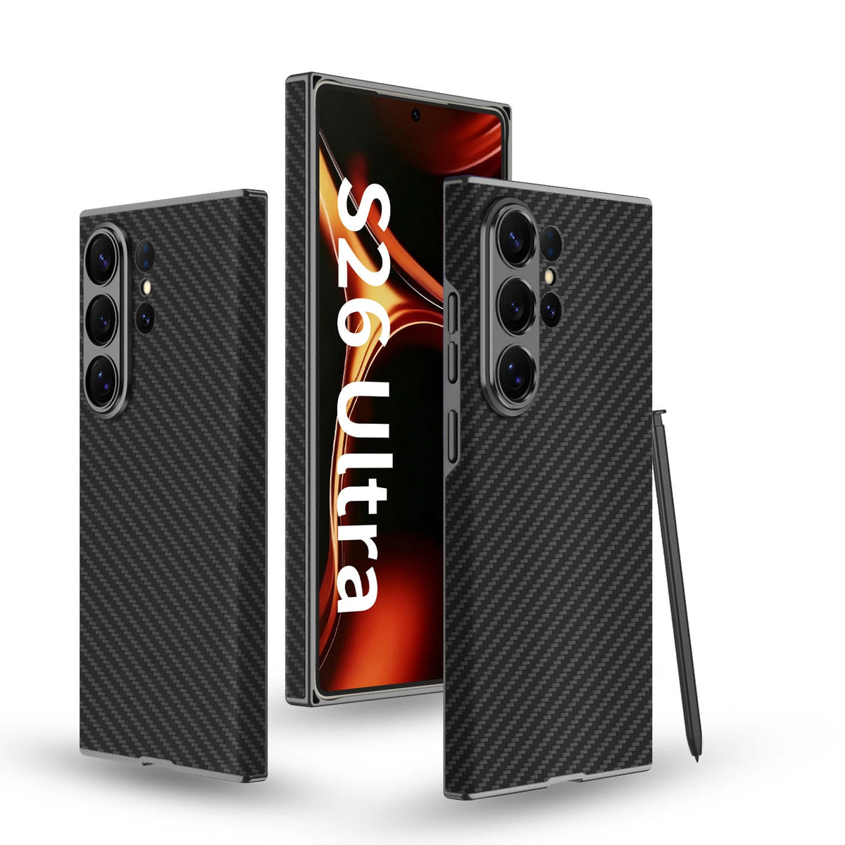 For Samsung S26 Ultra Leather Curved Ultra Thin Case For Samsung S25 Ultra Full Lens Coverage Matte Business Shockproof Cover