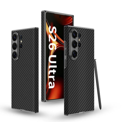 For Samsung S26 Ultra Leather Curved Ultra Thin Case For Samsung S25 Ultra Full Lens Coverage Matte Business Shockproof Cover
