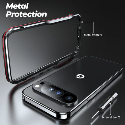 Luxury Aluminum Metal Bumper Phone Case for Google Pixel 10 9 Pro XL 8 Pro Hard Frame Heat Dissipation Shockproof Protect Cover