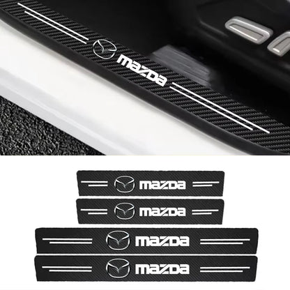 Car Door Sill Protector Carbon Fiber Threshold Stickers for Mazda 3 bk bl bj bn 323 Axela Atenza CX-3 CX-4 CX5 CX-7 CX-9 Auto