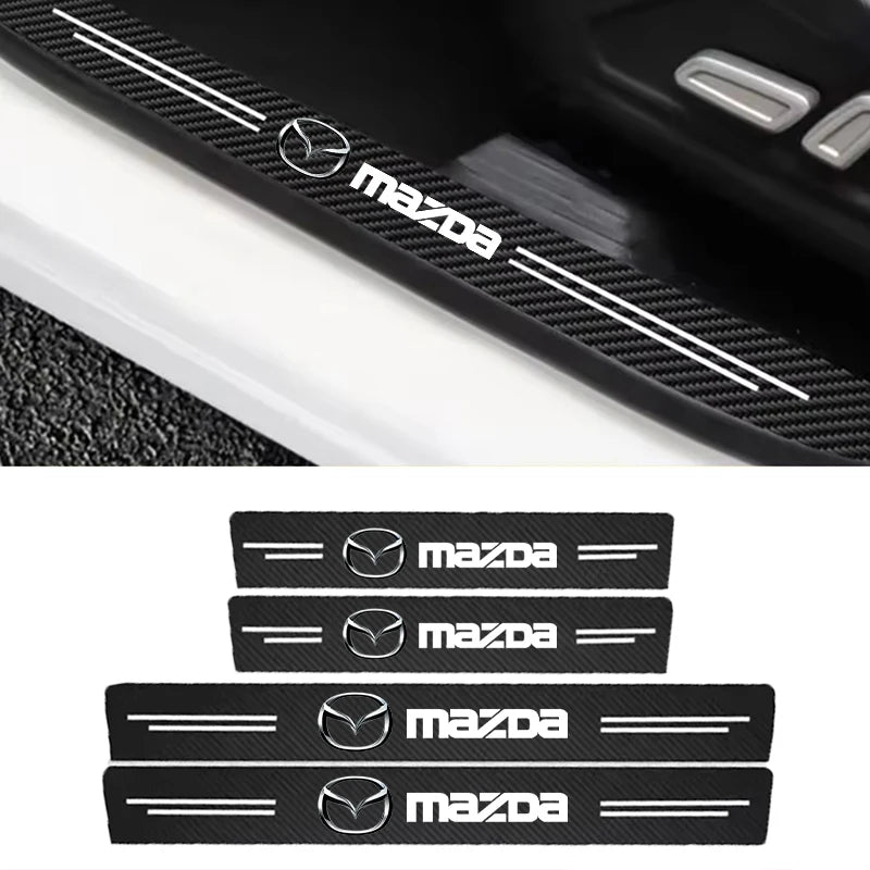 Car Door Sill Protector Carbon Fiber Threshold Stickers for Mazda 3 bk bl bj bn 323 Axela Atenza CX-3 CX-4 CX5 CX-7 CX-9 Auto