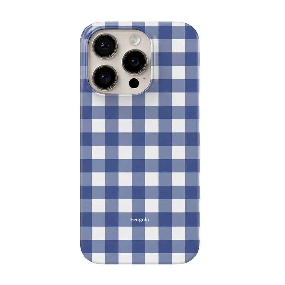 Retro Korean Plaid Cute Phone Case for IPhone 17 16 15 14 13 12 11 Air Pro Max X XS XR XSMax 7 8 Plus Glossy Film Hard PC Cover
