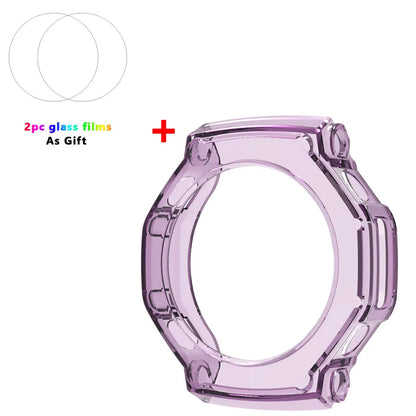 2-in-1 Protective Case + Screen Protector Glass for Amazfit T Rex 3 TRex 3 Smart Watch Bumper Protective Cover Tempered Glass