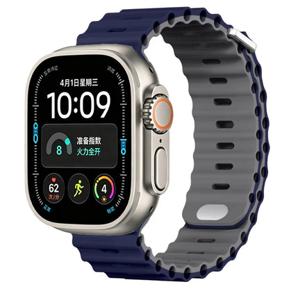 Ocean Silicone strap For Apple Watch Ultra 4 3 2 1 Band 49mm 12 11 10 9 8 7 46mm 45mm 41mm band iWatch 6 5 4 SE3 44mm 40mm 42mm