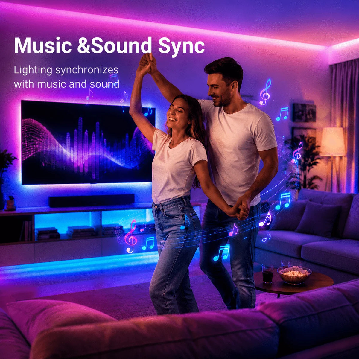 30M/98.42FT LED Strip Lights, RGB Color Changing LED Light Strips Kit with 44 Keys IR Remote, Bluetooth App Control LED Lights for Bedroom, Kitchen, Living Room TV Back Light, Home Ambient Decoration (US Plug)