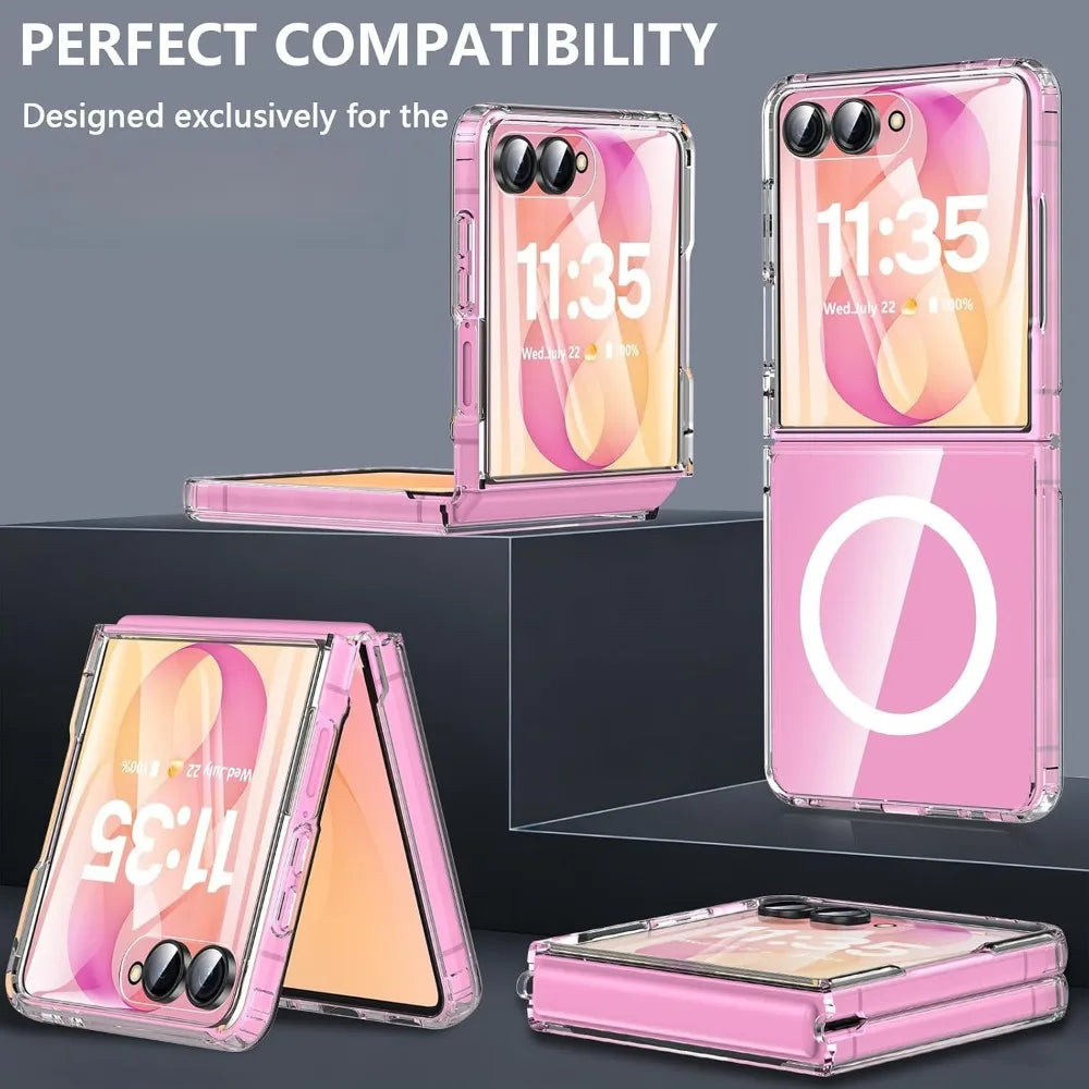 For Samsung Z Flip 8 For Magsafe Magnetic Clear Acrylic Phone Case For Samsung Galaxy Z Flip 8 Flip8 Zflip8 PC Shockproof Cover