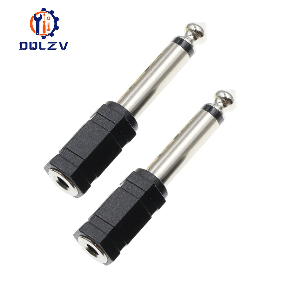 6.35mm Female Plug to 3.5mm Male 2Pole 3 Pole Connector Headphone Amplifier Audio Adapter Microphone AUX 6.3 3.5 mm Converter