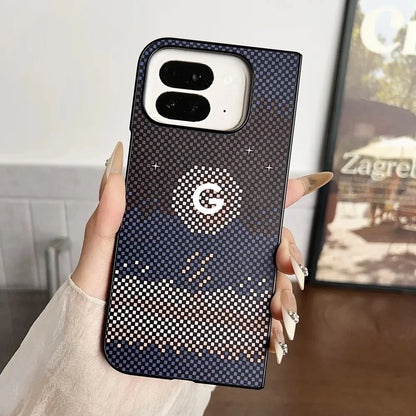 Kevlar Painted Carbon Fiber Texture Case for Official Google Pixel 11 10 Pro Fold for Magsafe Magnetic Wireless Charging Funda