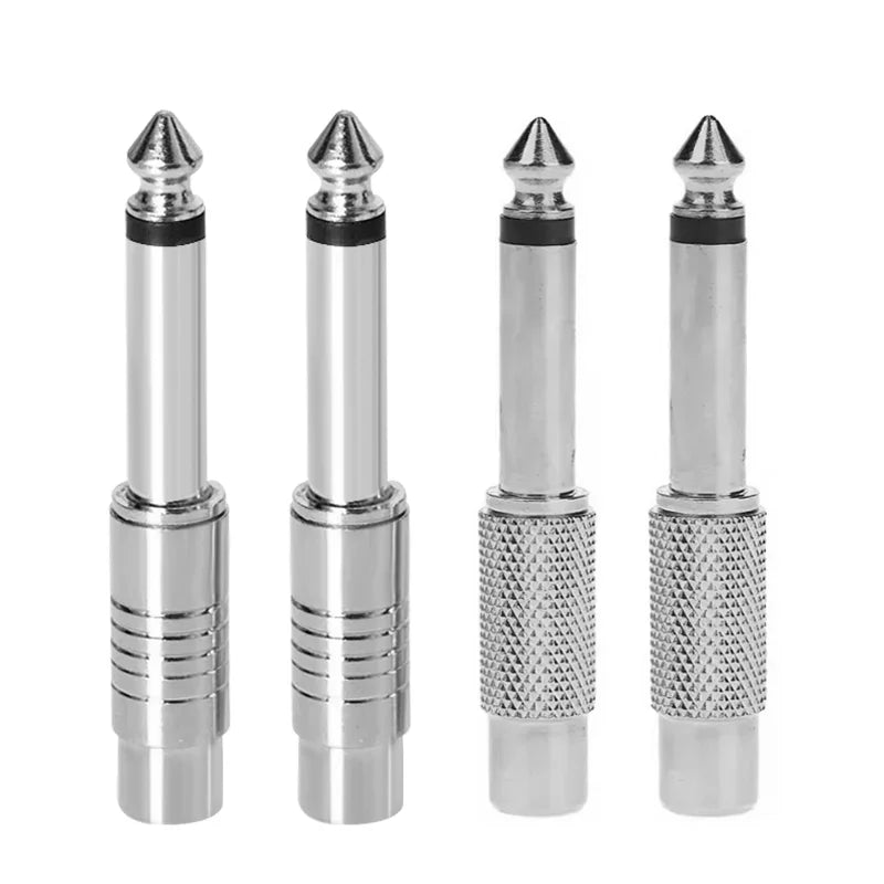 5Pcs 6.5/6.35mm Mono Stereo Audio Adapter TS Interconnect 1/8" 1/4" Male Plug to RCA Female Jack Connector Converter Speaker