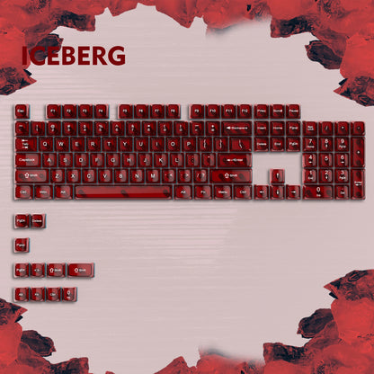 115 Keys Black Transparent Clear Keycaps Crystal Ceramic PC Keycap RGB Shine Through Key Cap MDA Profile for MX Switch Keyboard